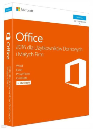 Microsoft Office 2016 Dom i Firma 1 PC / licencja wieczysta BOX