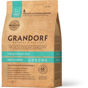 Grandorf 4 Meat & Brown Rice Adult All Breeds Karma Dla Dorosłych Psów Wszy