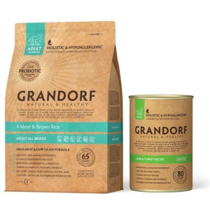 Pakiet Grandorf 4 Meat & Brown Rice Adult All Breeds Karma Dla Dorosłych Ps