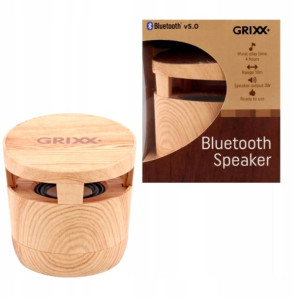 Głośnik Bluetooth Drewniany Grixx Bezprzewodowy 3w