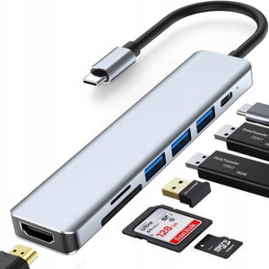 Adapter 7w1 Hub Usb-c Hdmi Sd Pd 4k Do Macbook