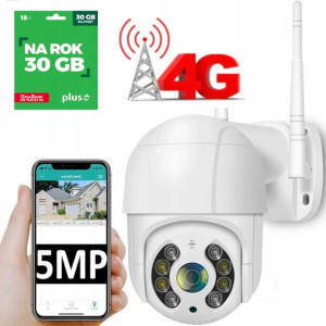 Kamera Obrotowa 5mpx Gsm 4g Sim Ptz Bezprzewodowa