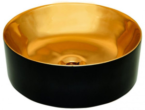 INVENA KOS Umywalka nablatowa, złoty/czarny CE-38-027