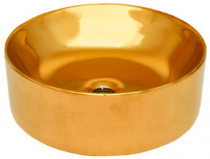 INVENA KOS Umywalka nablatowa, złoty CE-38-009