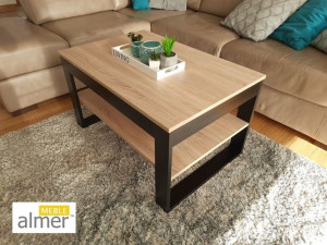 Ława Stolik Kawowy K3 w stylu loft Dąb Sonoma - WYSYŁKA 0zł