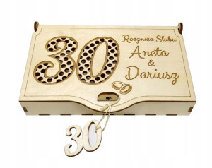 Pamiątka 30 rocznica ślubu pudełko na pieniądze