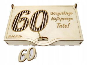 Pudełko na pieniądze 60te urodziny prezent 40 50