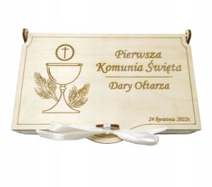 Dary ołtarza pudełko pieniądze Pierwsza Komunia