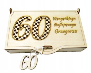Pudełko na pieniądze 60te urodziny prezent 40 50