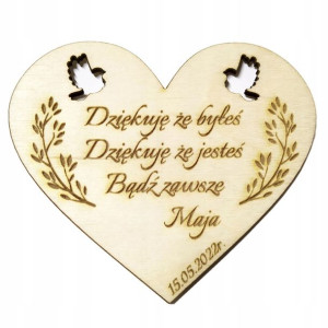 Podzi?kowania dla go?ci Chrzest serce magnes