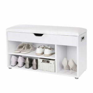 Skrzynia Szafka Na Buty Siedzisko Korytarz 80x30x44 Cm Biel Mat