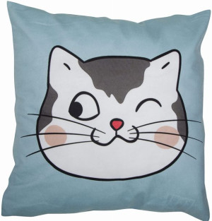 Poszewka dekoracyjna CUTE PET niebieska 40x40 CM