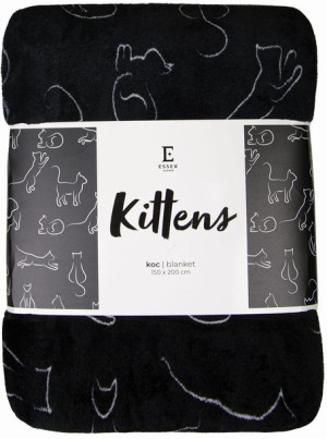 Koc KITTENS  czarny 150x200