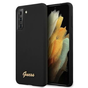 Guess Guhcs21mlslmgbk S21+ G996 Czarny/silicone Script Metal Logo
