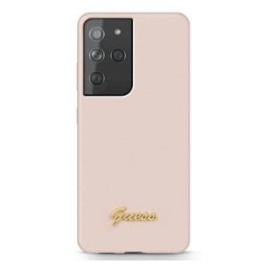 Guess Guhcs21llslmglp S21 Ultra G998 Silicone Script Metal Logo