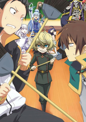 Plakat A3 anime Isekai Quartet