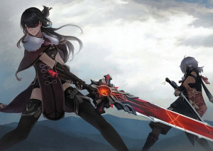 Plakat A3 Genshin Impact Kazuha i Beidou PROMOCJA