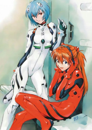 Plakat A3 anime Neon Genesis Evangelion Asuka Rei