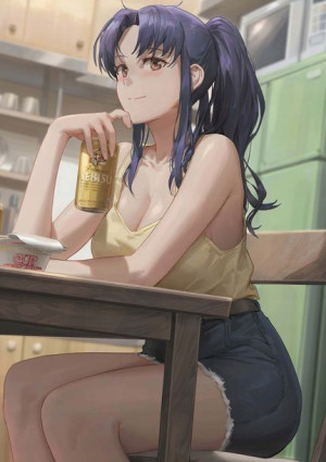 Plakat A3 anime Neon Genesis Evangelion Misato