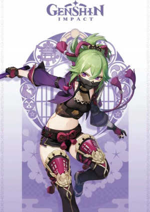 Plakat A3 Genshin Impact Kuki Shinobu PROMOCJA