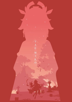 Plakat A3 Genshin Impact YaeMiko