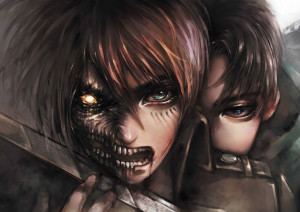 Plakat A3 Shingeki no Kyojin Eren i Levi PROMOCJA