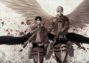 Plakat A3 Shingeki no Kyojin Erwin i Levi PROMOCJA