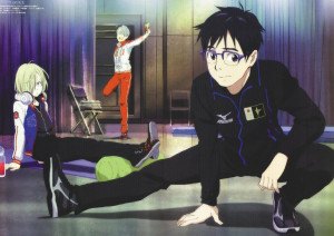 Plakat A3 Yuri on Ice Yuri, Victor i Yurio