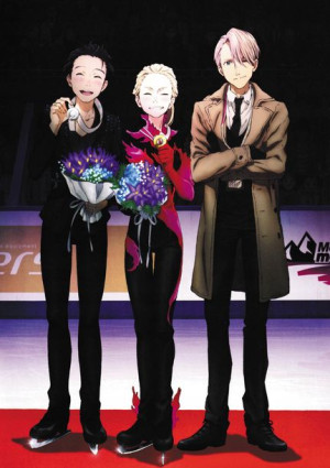 Plakat A3 Yuri on Ice Yuri, Victor i Yurio