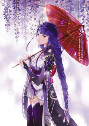 Plakat A3 Genshin Impact Raiden Shogun (Ei, Baal)