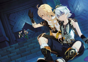 Plakat A3 Genshin Impact Aether i Bennet PROMOCJA