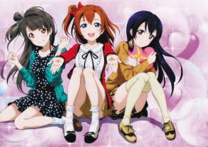 Plakat A3 Love Live Umi, Kotori i Honoka