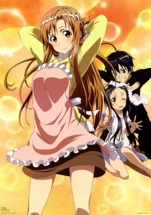 Plakat A3 Sword Art Online SAO Asuna, Kirito i Yui