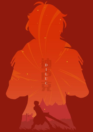 Plakat A3 Genshin Impact Diluc
