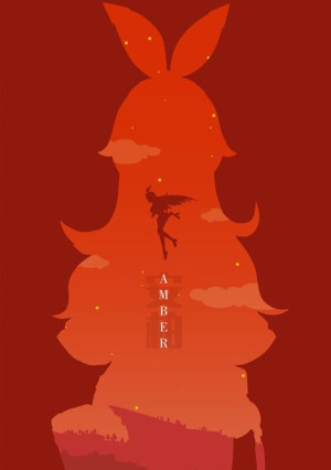 Plakat A3 Genshin Impact Amber
