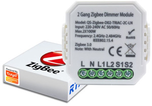Ściemniacz 2 Kanały Dopuszkowy Zigbee Tuya # Bez N