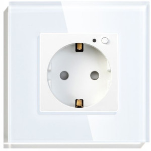 Gniazdko Zigbee Tuya Smart +Ramka Szkło RTX Białe