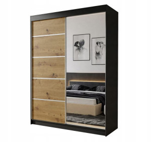 Pojemna Szafa Przesuwna Z Lustrem 150 Cm - 150x200x58