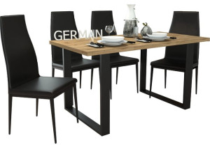 Nowoczesny zestaw do jadalni kuchni STÓŁ i 4 KRZESŁA LOFT METAL