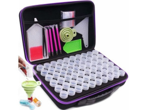 Akcesoria Haft Diamentowy, Etui + 60 Pojemników + Akcesoria Zestaw