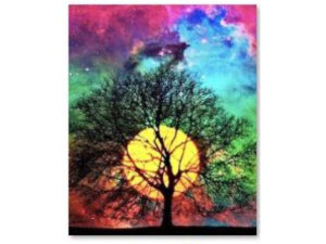 Haft Diamentowy, Obraz, Mozaika Diamond Painting, DRZEWO - NIEBO NOCĄ