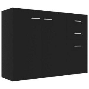 Komoda, czarna, 105 x 30 x 75 cm, płyta wiórowa