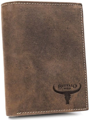Pionowy portfel męski ze skóry naturalnej bydlęcej, Buffalo Wild RM-04-HBW