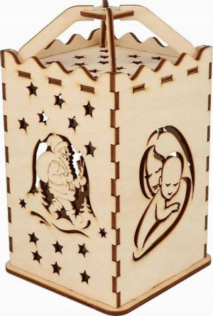 Lampka Roraty Witraż Lampion Adwentowy + Baterie