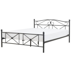 Łóżko metalowe 160 x 200 cm czarne RODEZ