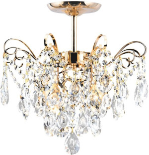 Lampa Wisząca Krysztalowa Zlota  Nowoczesna Glamour