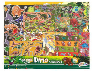 MEGA wielki ZESTAW 500 sztuk NAKLEJKI DINOZAURY