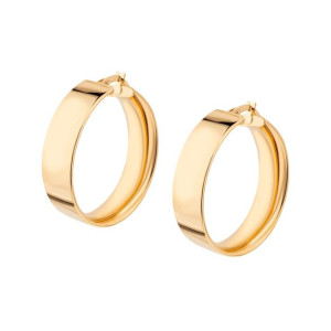 Złote kolczyki koła gładkie szerokie średnica 29 mm