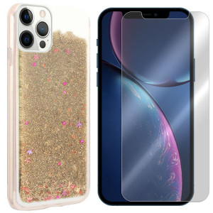 Etui Do Iphone 13 Pro Max Pokrowiec Brokat + Szkło