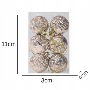 Bombki Choinkowe Nietłukące Zestaw Premium 6szt